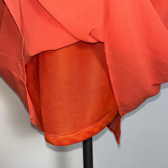 Fashion Union Orange Mini Slip Dress Thin Straps V-Neck Women’s size Small - Picture 7 of 16